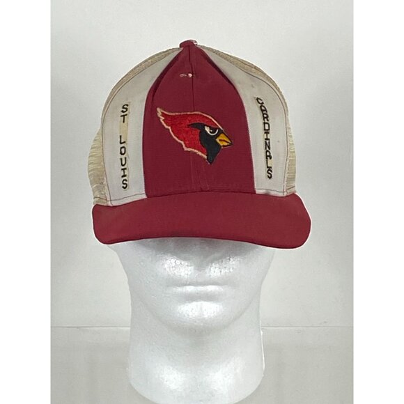 Vintage Lucky Stripes St. Louis Cardinals Trucker Mesh Snapback Hat Cap L F283 - Picture 1 of 8